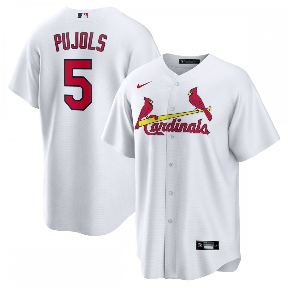 Albert Pujols St. Louis Cardinals Home Official Replica Player Jersey - White-Pro Kit Vault | Brand New 26/27 Sports Jerseys